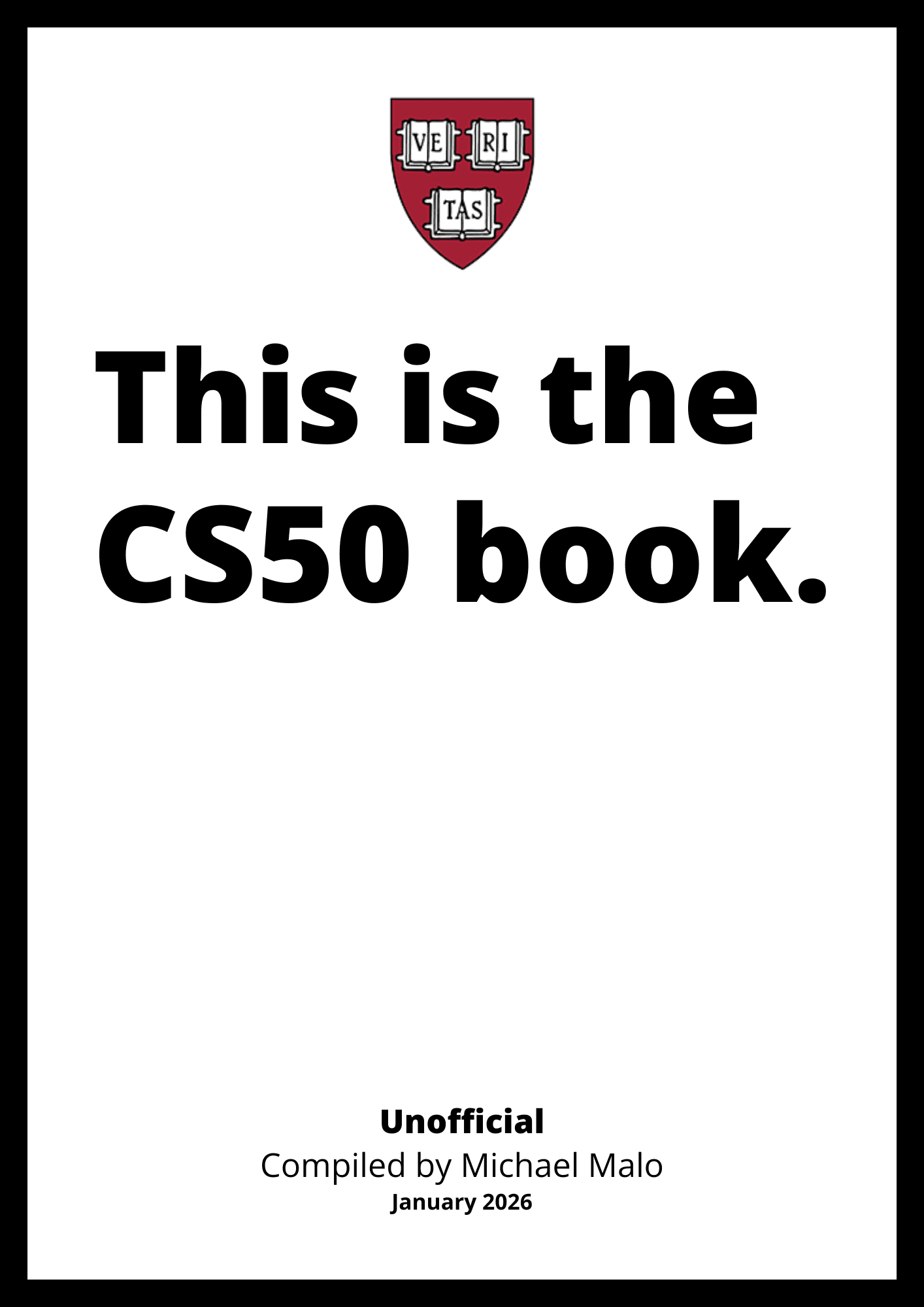 This is the CS50 book. Book Cover